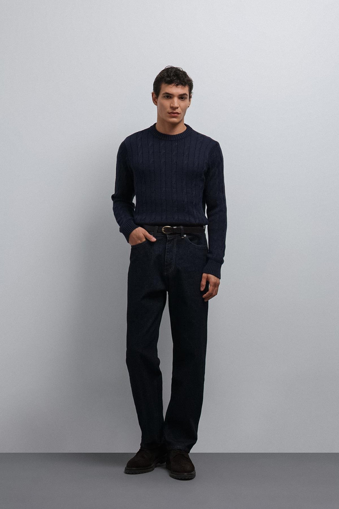 ANT Antioch Blue Textured Knit Men's Sweater - Boucherville