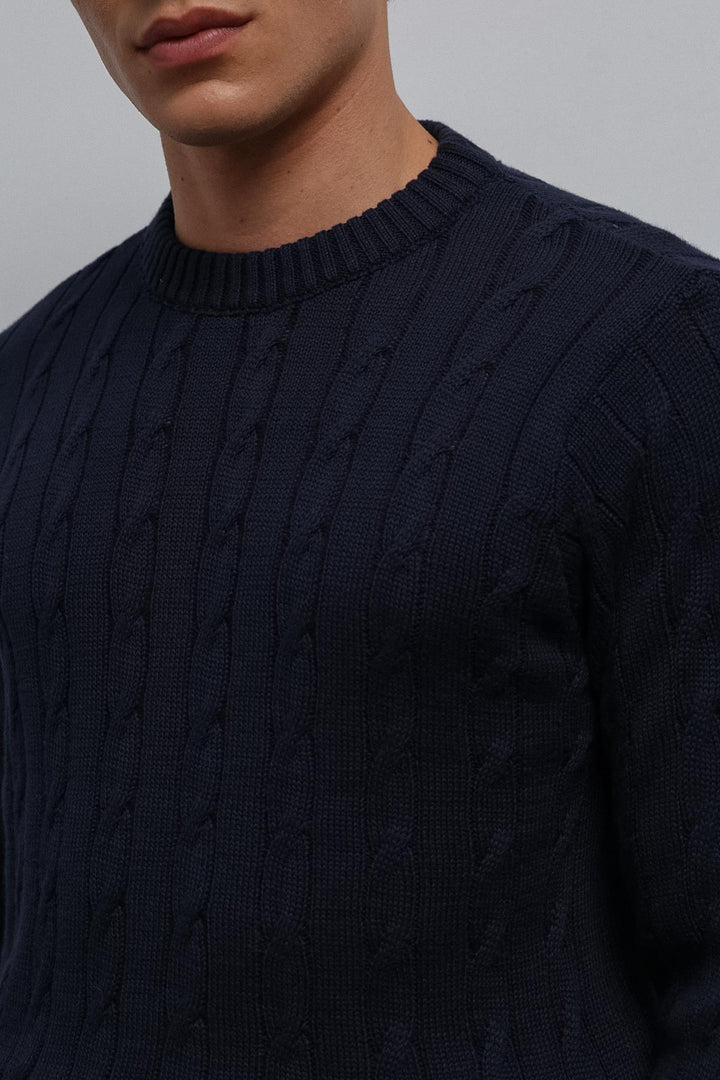 ANT Antioch Blue Textured Knit Men's Sweater - Boucherville