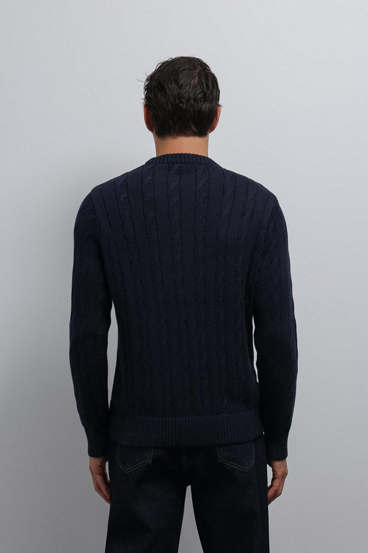 ANT Antioch Blue Textured Knit Men's Sweater - Boucherville