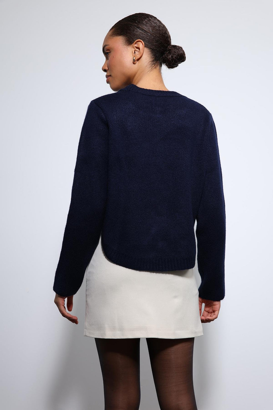 ANT Antioch Lacivert Düğme Detaylı Triko Kazak - Rueil-Malmaison