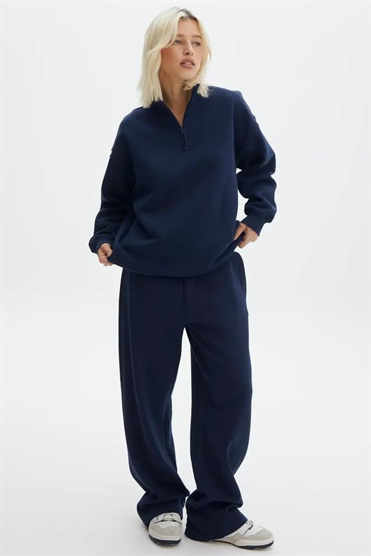 MDX Navy Blue Oversize Sweatshirt with Zipper Detail MG1933 - Corato