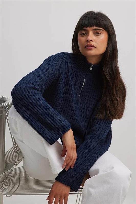 MDX Navy Zip Neck Basic Sweater MG1960 - Dublin