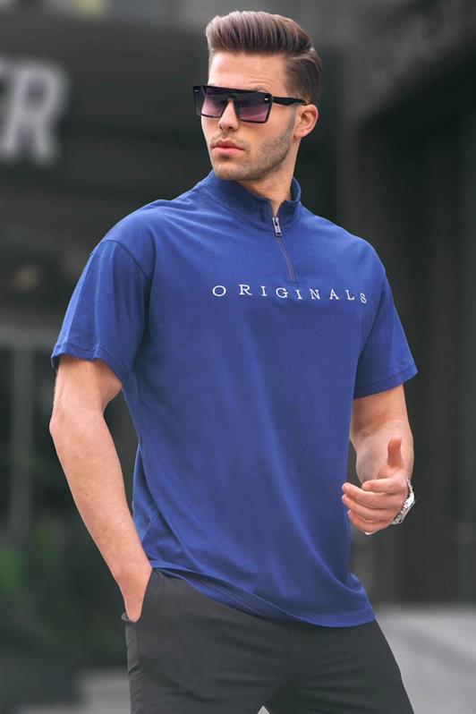 MDX Navy Blue Zip Neck Men's T-Shirt 5858 - Northbrook