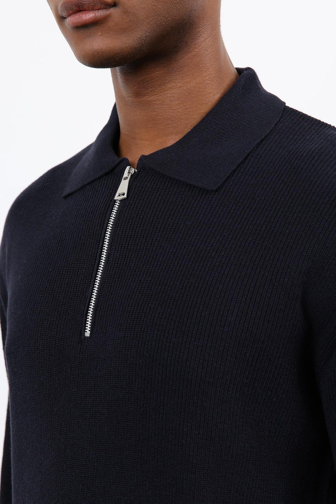 ANT Antioch Lacivert Fermuarlı Erkek Triko Kazak - Tivoli