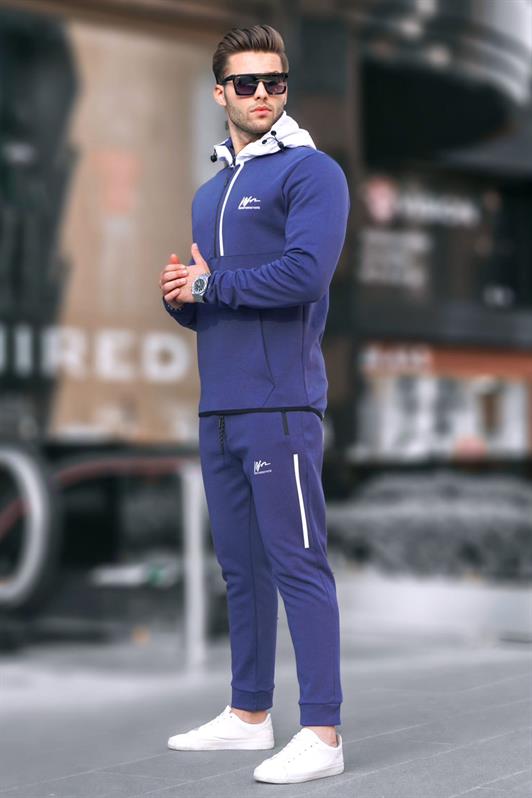 MDX Navy Blue Zippered Hooded Men's Tracksuit 6843 - Santa Monica