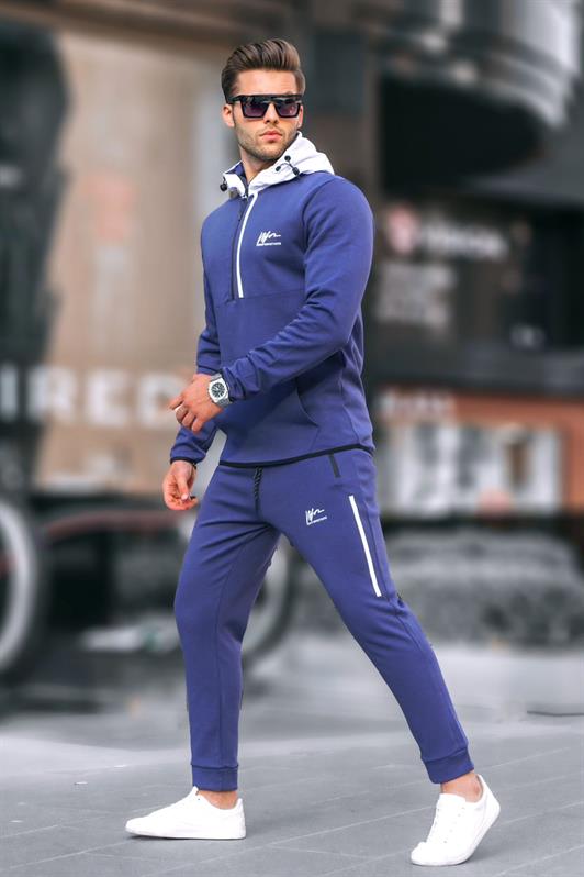 MDX Navy Blue Zippered Hooded Men's Tracksuit 6843 - Santa Monica