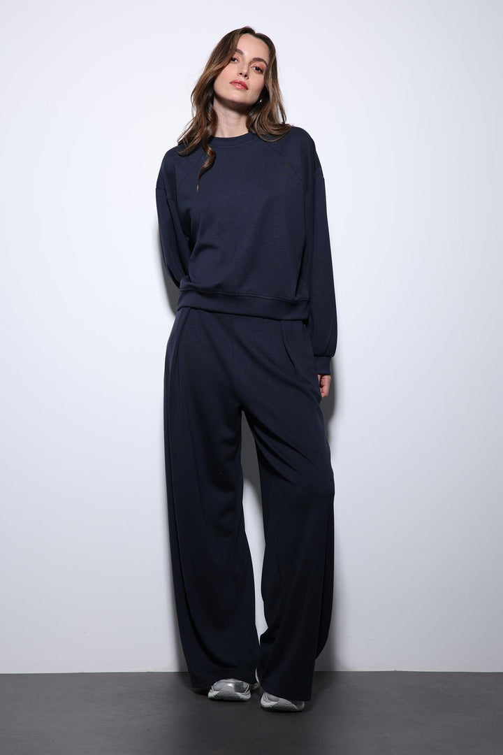 ANT Antioch Navy Wide Leg Relaxed Women's Suit - La Vergne