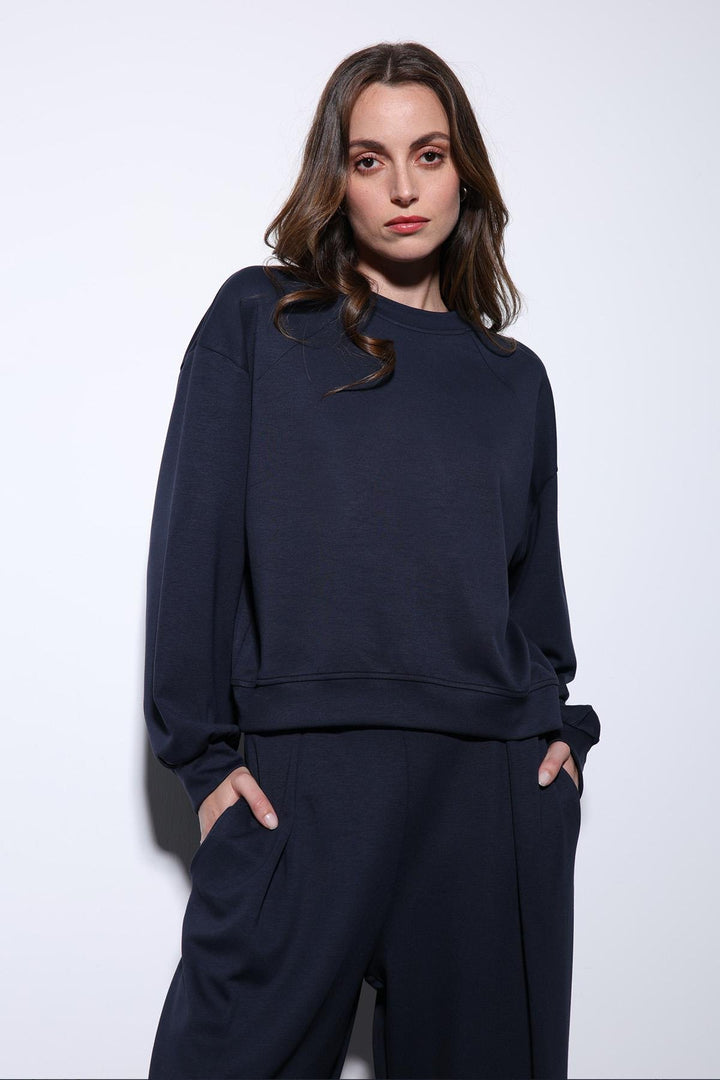 ANT Antioch Navy Wide Leg Relaxed Women's Suit - La Vergne