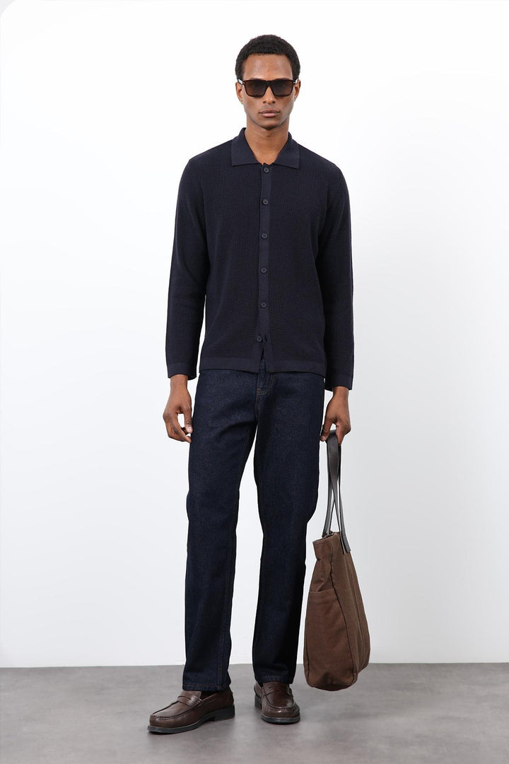 ANT Antioch Blue Fine Knit Men's Cardigan - Shostka