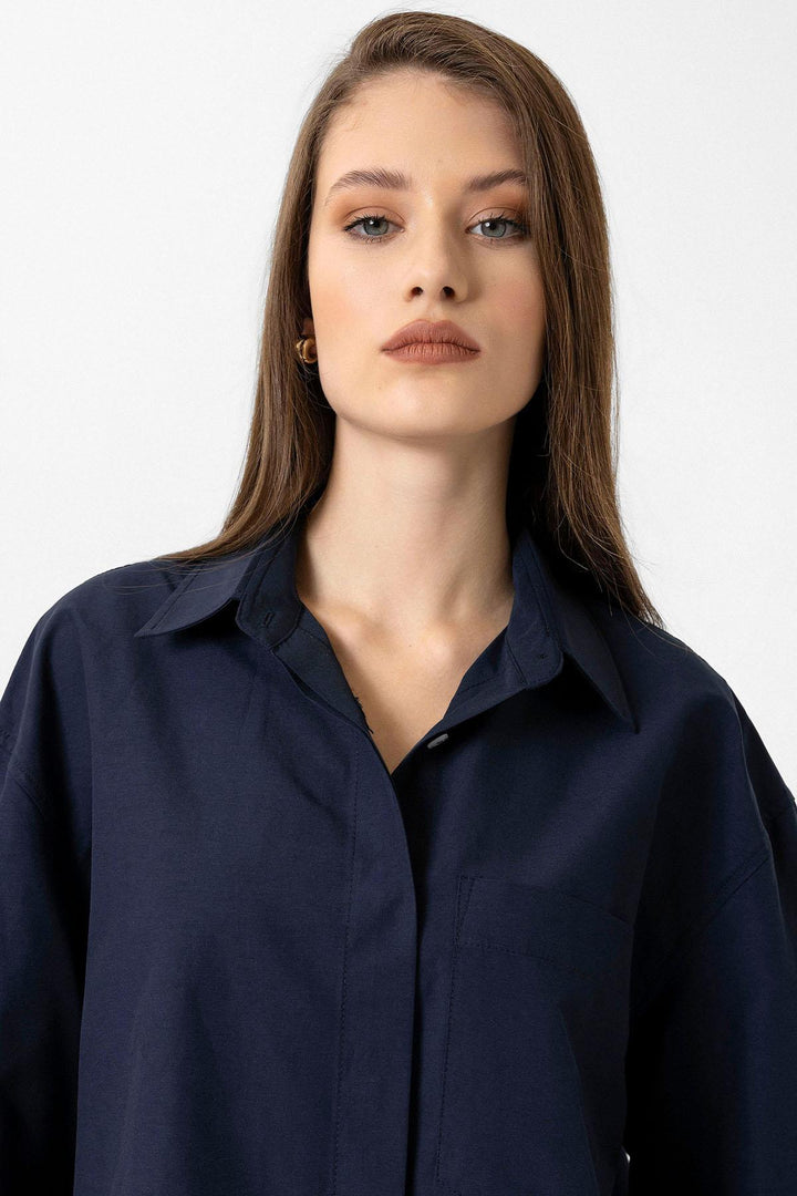 ANT Antioch Blue Women's Basic Poplin Shirt - Graz