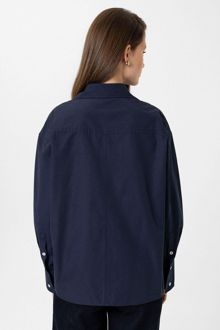 ANT Antioch Blue Women's Basic Poplin Shirt - Graz