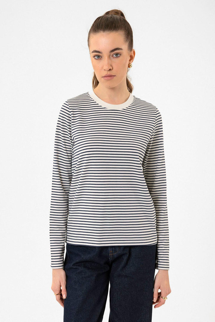 ANT Antioch Blue Striped Women's Seasonal Sweater - Reading
