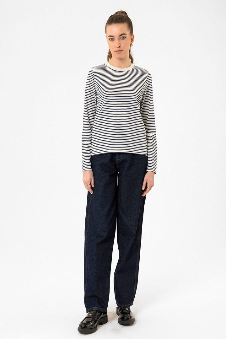 ANT Antioch Blue Striped Women's Seasonal Sweater - Reading