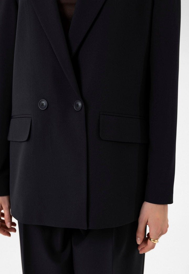 ANT Antioch Navy Blue Women's Wrap Closure Oversize Blazer Jacket - Wiesbaden