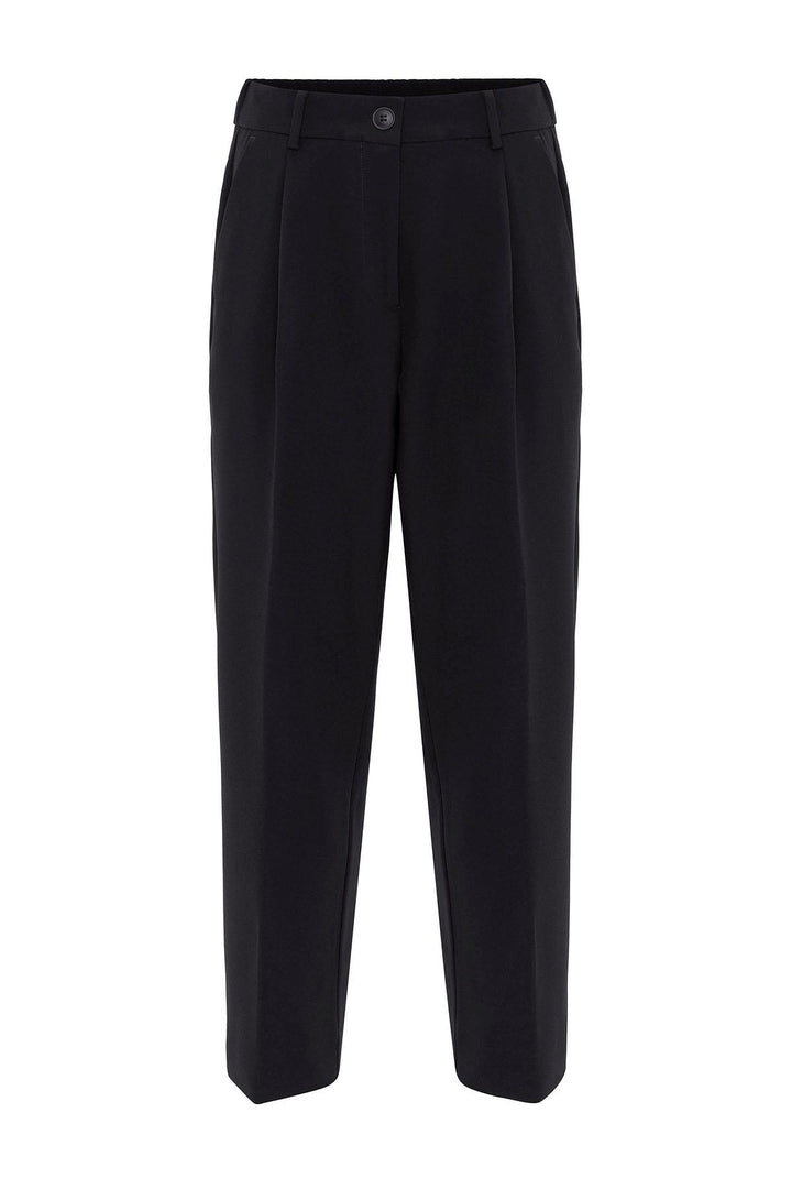 ANT Antioch Lacivert Kadın Yüksek Bel Straight Fit Kısa Pantolon - Millcreek
