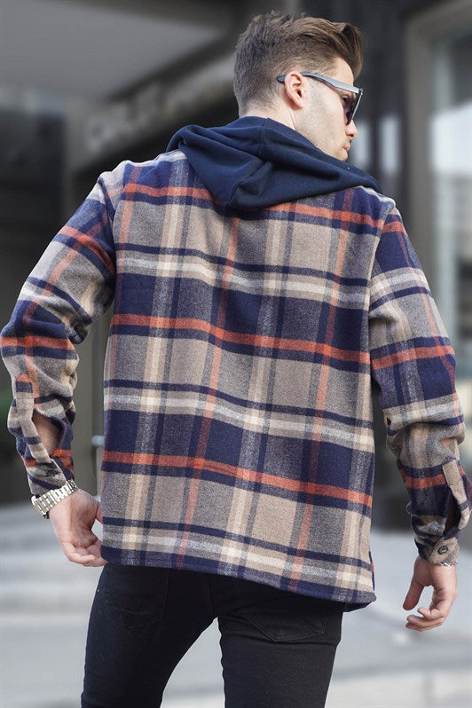 MDX Navy Blue Hooded Plaid Lumberjack Shirt 5577 - Bergisch Gladbach