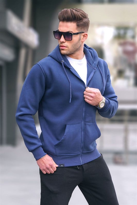 MDX Navy Blue Hooded Regular Fit Men's Sweatshirt 6033 - Columbia