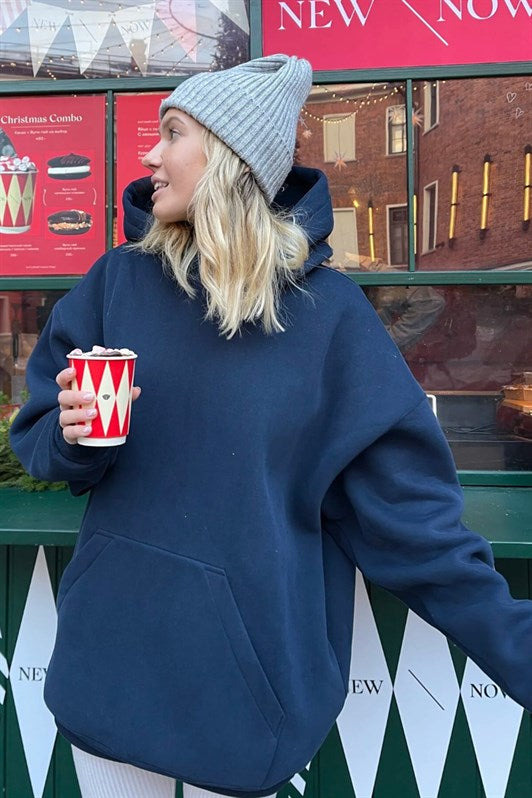 MDX Navy Blue Hooded Oversize Sweatshirt MG1566 - Caerdydd