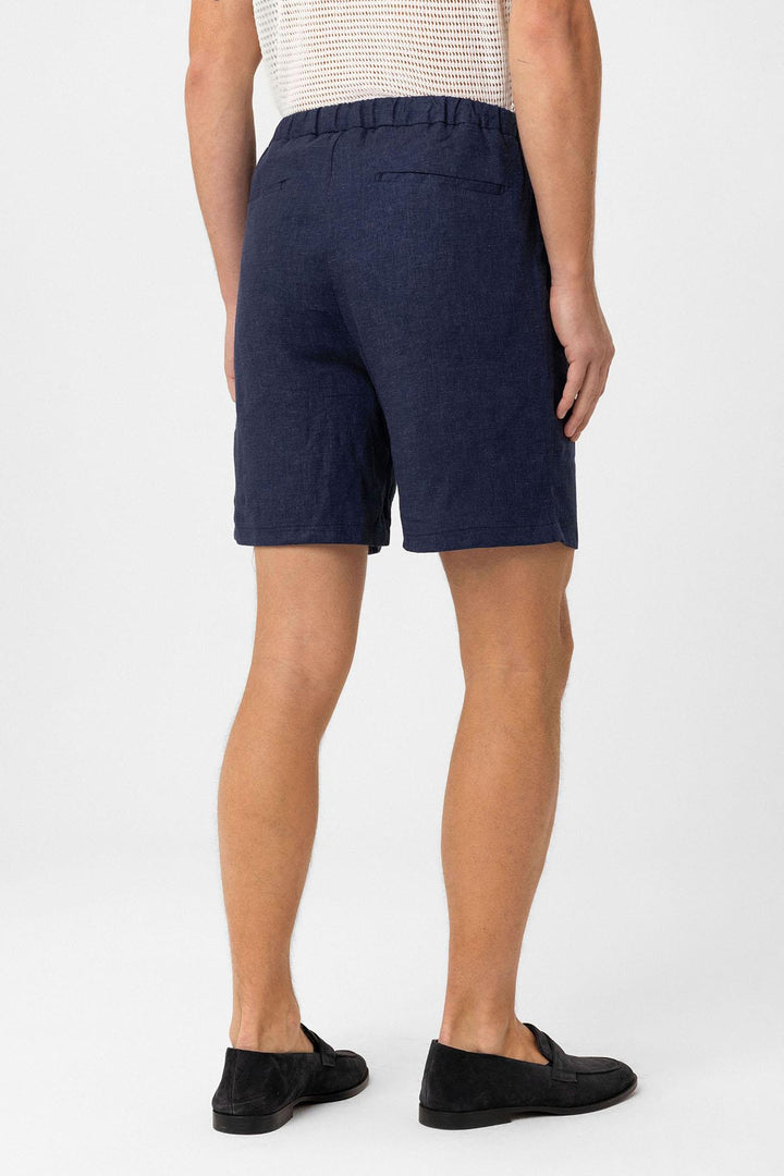 ANT Antioch Navy Linen Blend Men's Shorts - Stockport