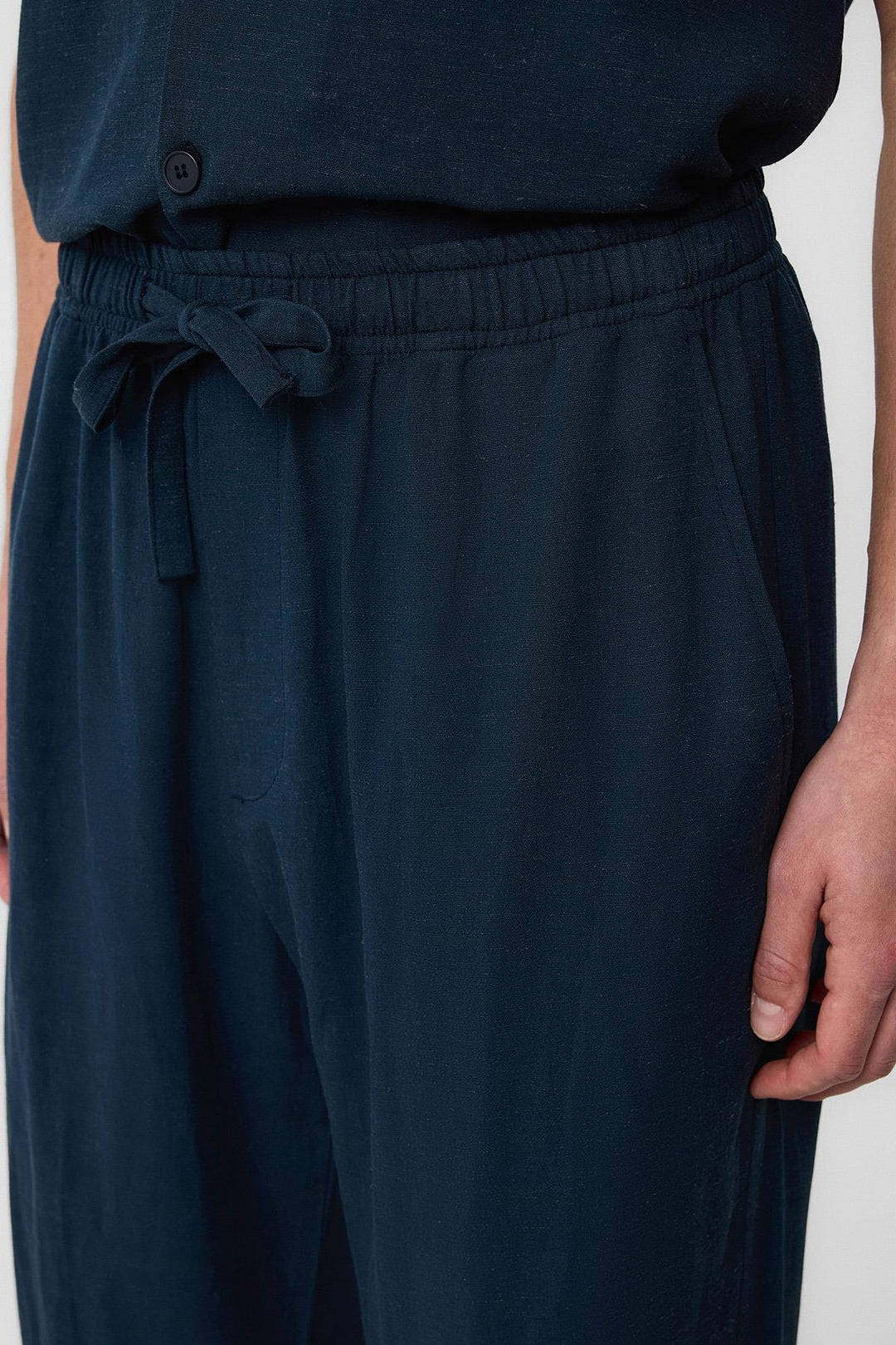 ANT Antioch Navy Blue Linen Blend Jogger Men's Pants - Wilhelmshaven