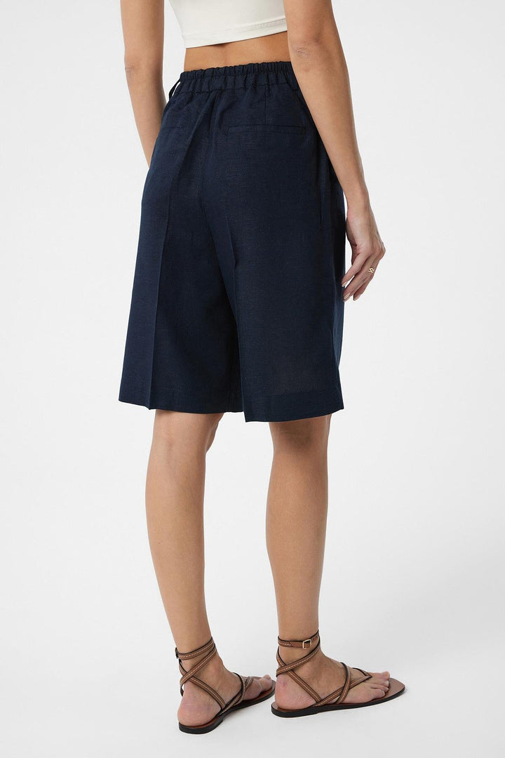 ANT Antioch Navy Linen Blend Women's Bermuda Shorts - Amarillo