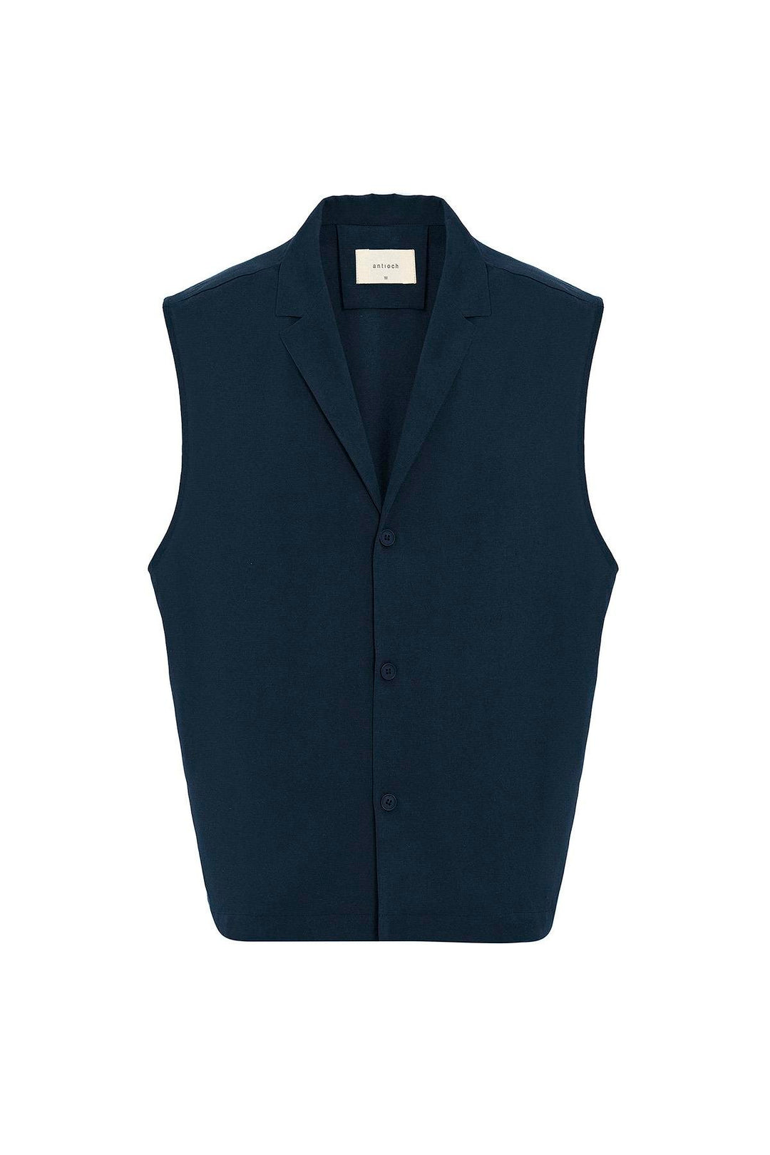ANT Antioch Blue Linen Blend Sleeveless Men's Shirt - Freising