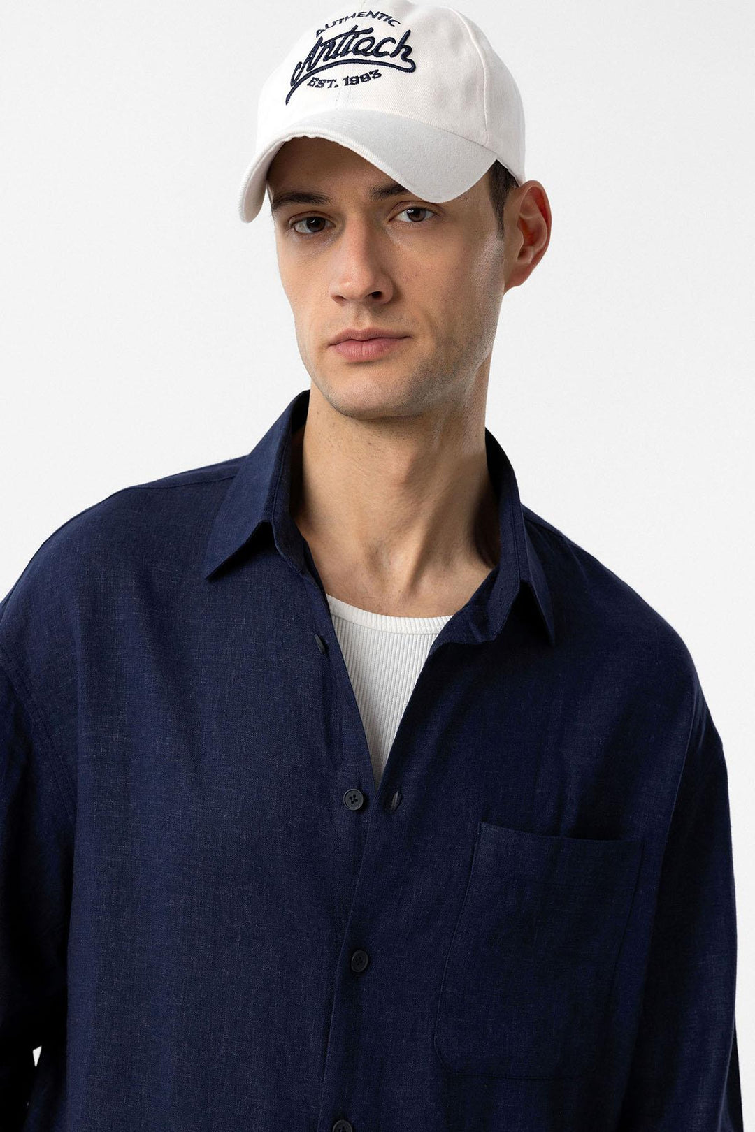 ANT Antioch Blue Linen Blend Relax Fit Men's Shirt - Bilhorod-Dnistrovskyi
