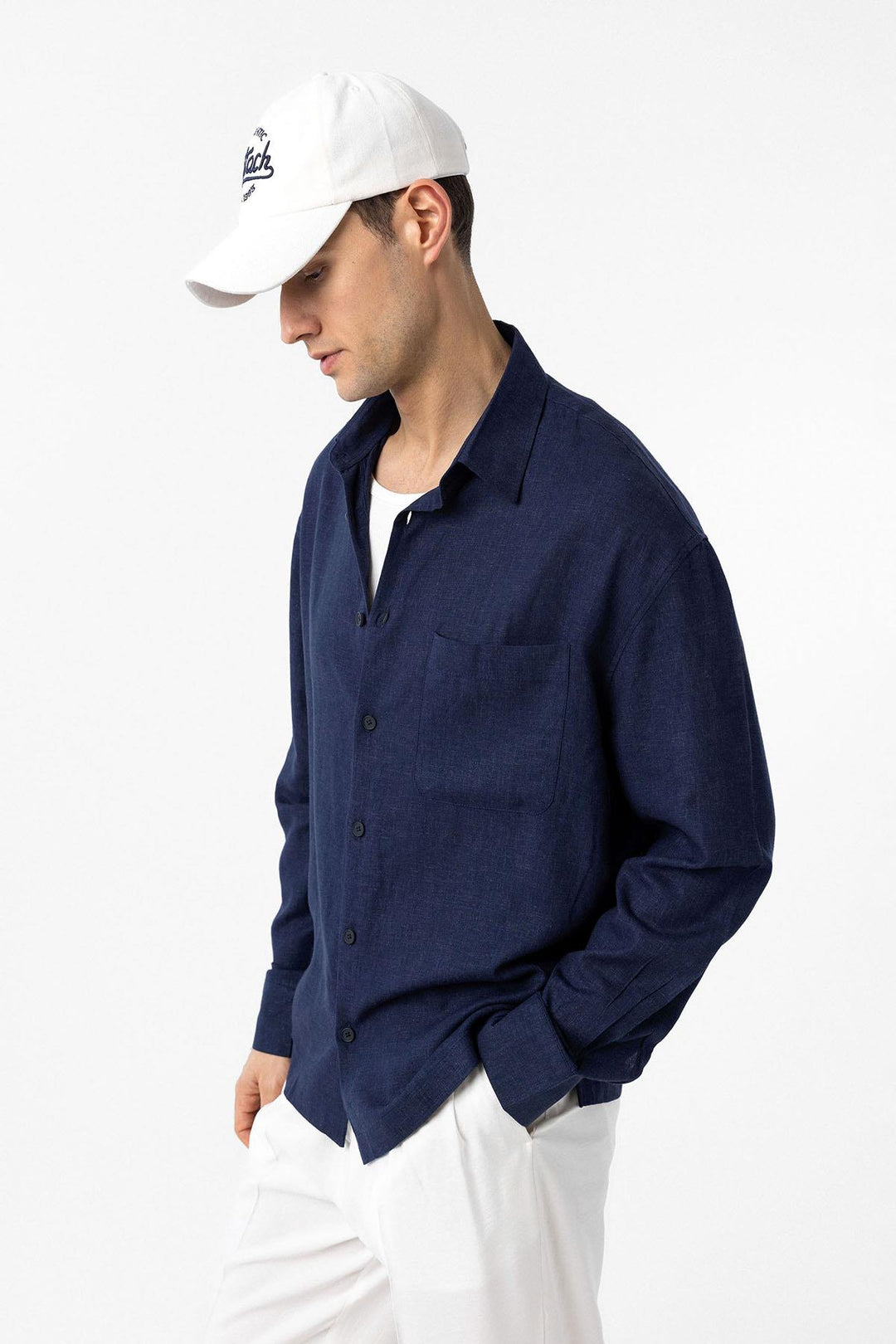 ANT Antioch Blue Linen Blend Relax Fit Men's Shirt - Bilhorod-Dnistrovskyi