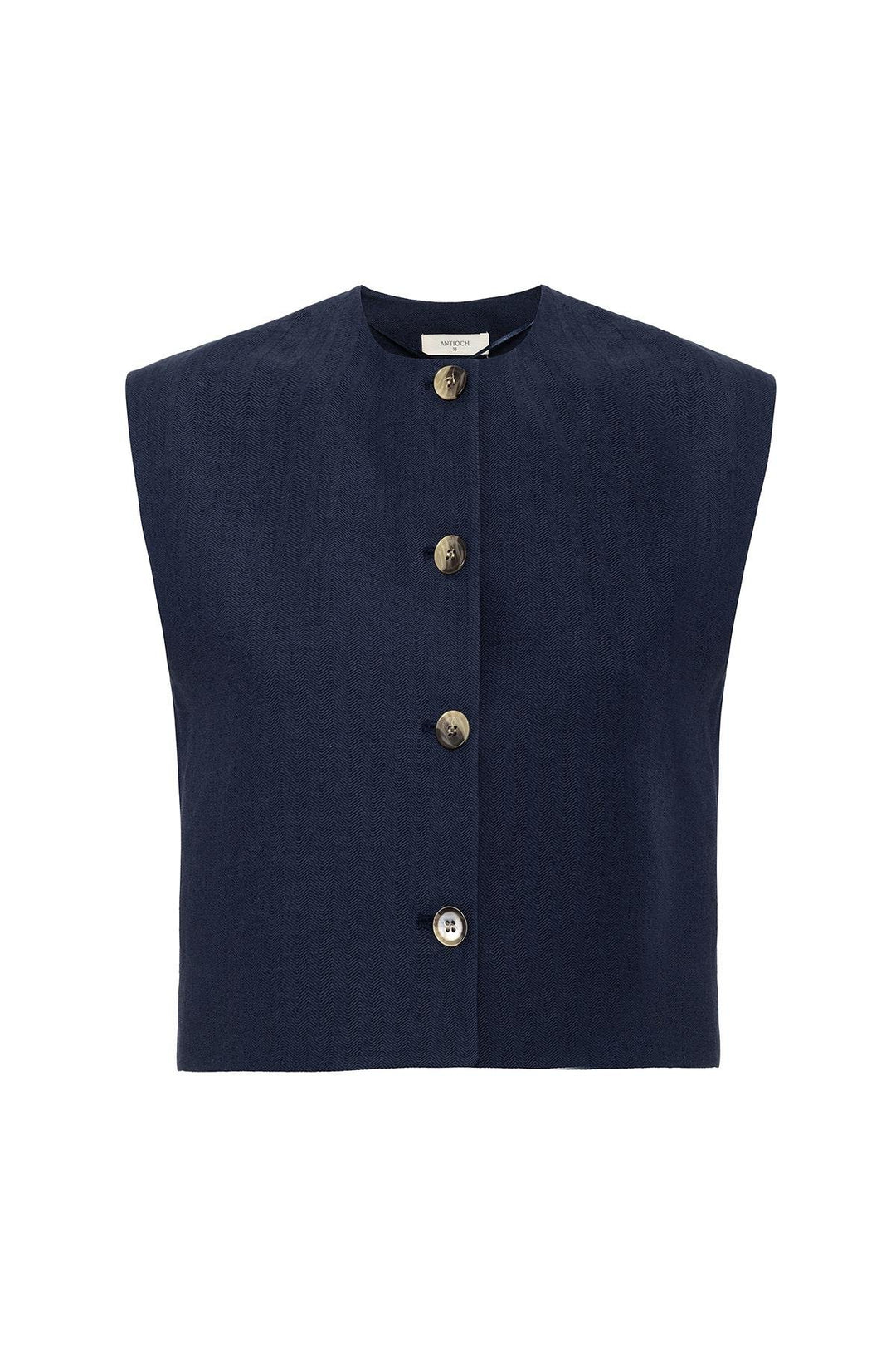 ANT Antioch Navy Linen Blend Relax Fit Women's Vest - Neubrandenburg