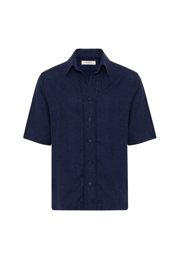 ANT Antioch Blue Linen Blend Relaxed Fit Men's Shirt - Norderstedt