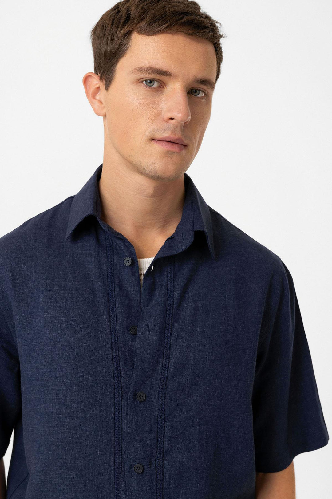 ANT Antioch Blue Linen Blend Relaxed Fit Men's Shirt - Norderstedt