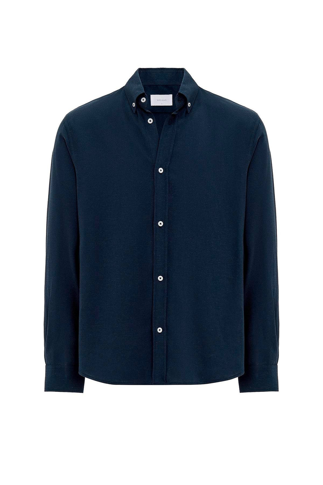 ANT Antioch Blue Linen Blend Buttoned Collar Men's Shirt - Bad Oeynhausen