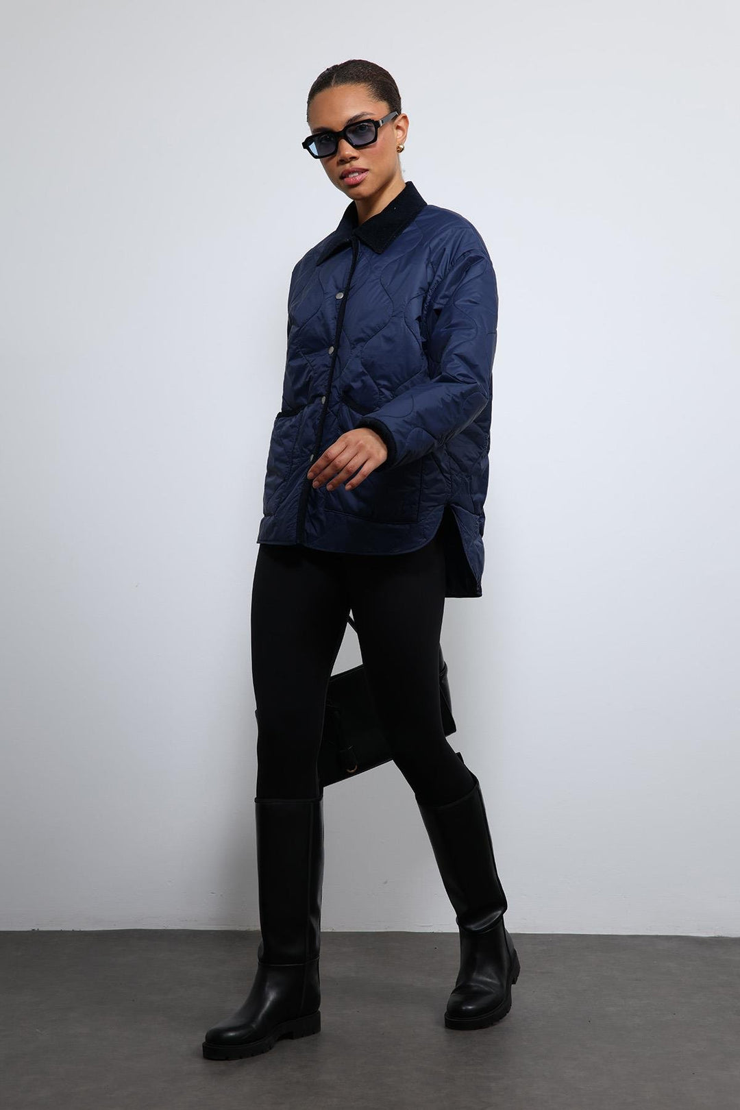 ANT Antioch Blue Contrast Collar Patterned Coat - Oviedo