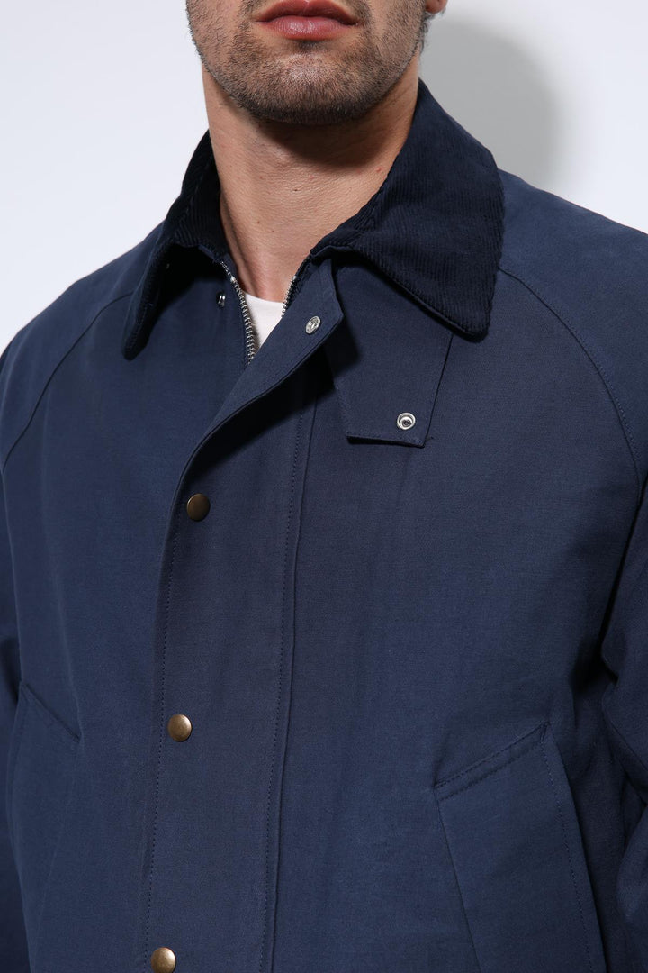 ANT Antioch Navy Blue Contrast Collar Men's Jacket - Peristéri