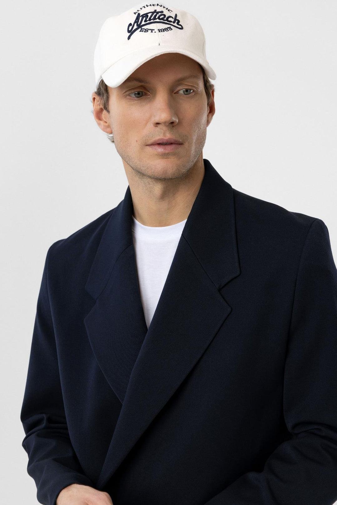 ANT Antioch Navy Blue Double Breasted Closure Flap Pocket Men's Blazer Jacket - Shawnee