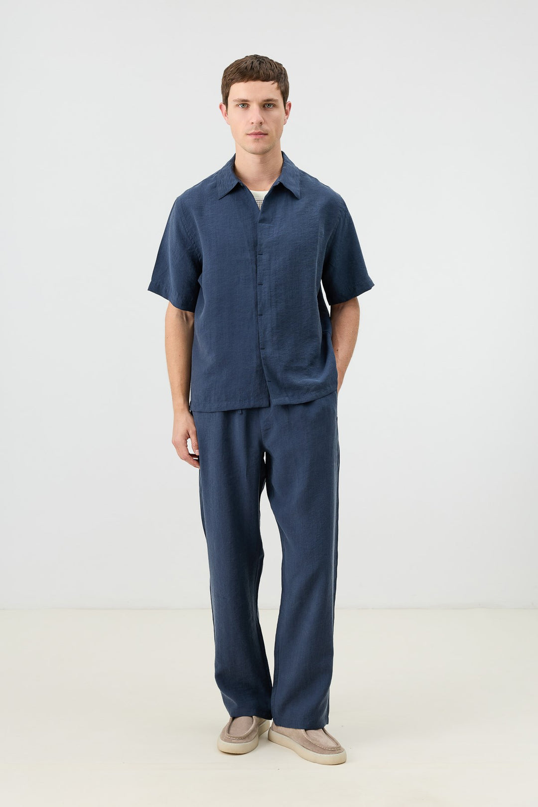 ANT Men's Shirt with Lyocell Blend and Hidden Buttons - La Rinconada