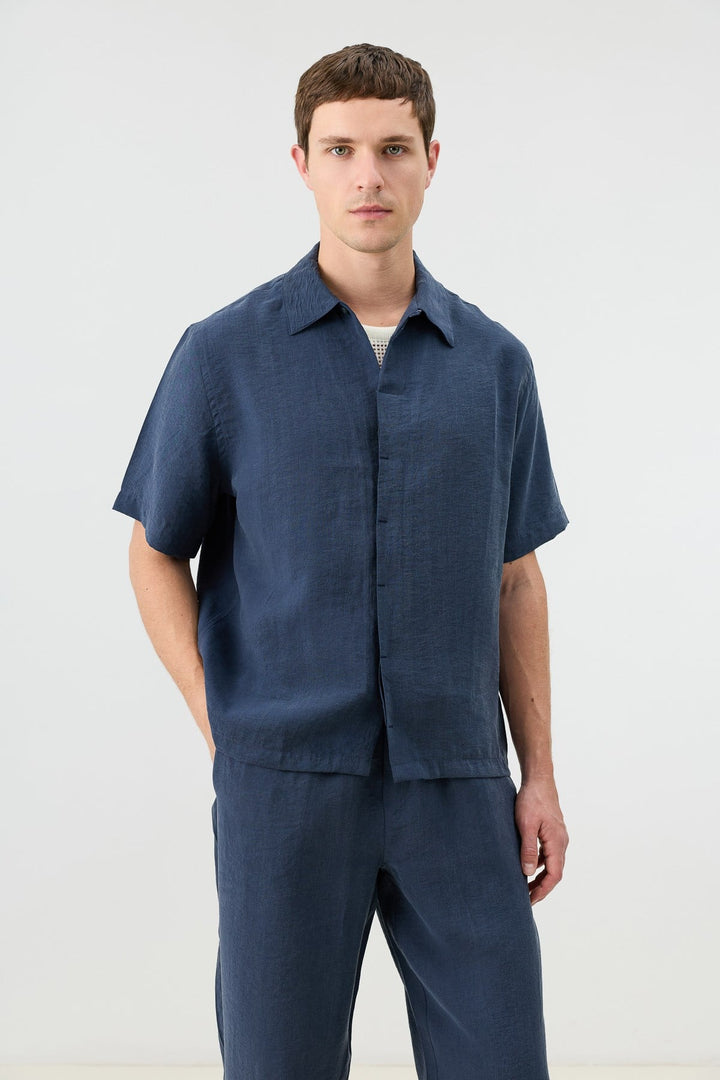 ANT Men's Shirt with Lyocell Blend and Hidden Buttons - La Rinconada