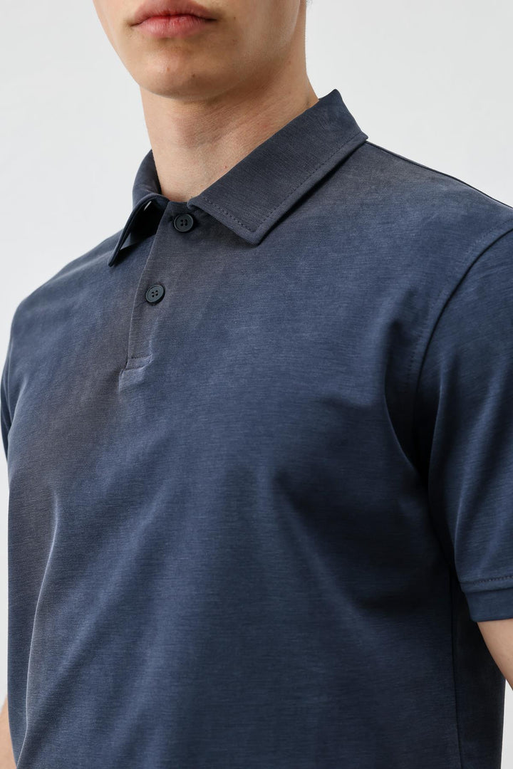 ANT Antioch Lacivert Lyocell Karışımlı Polo Yaka Erkek T-Shirt - Slutsk
