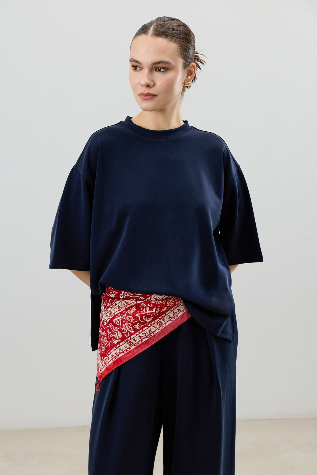 ANT Antioch Lacivert Modal Karışımlı T-Shirt Pantolon Kadın Takım - Altadena