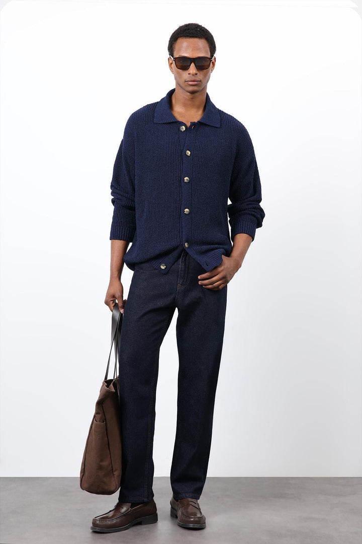 ANT Antioch Lacivert Örme Triko Erkek Hırka - Beaverton