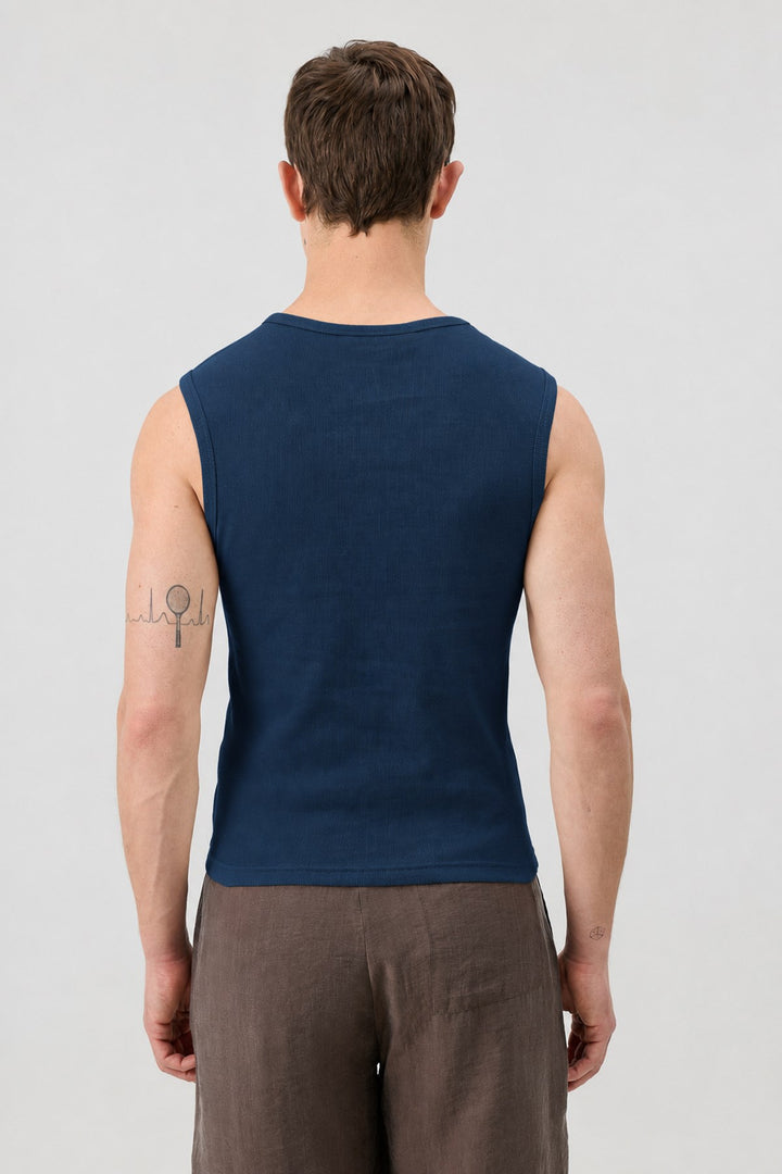 ANT Antioch Lacivert Pamuklu Kolsuz Erkek T-Shirt - Zaragoza