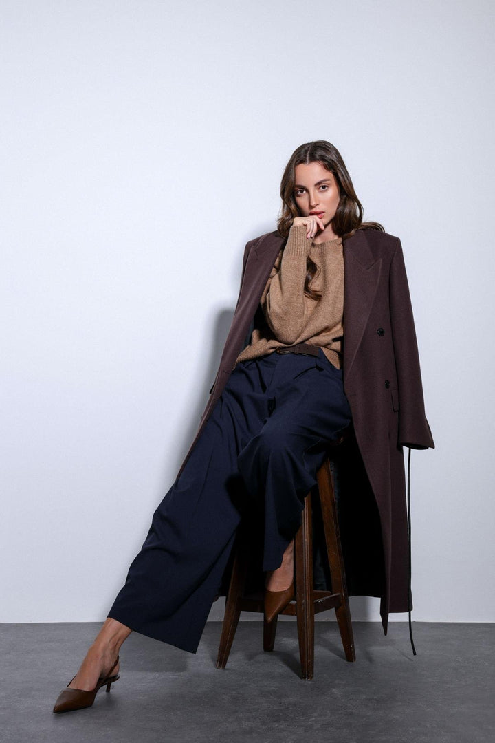 ANT Antioch Blue Pleated Wide Leg Women's Pants - Avellino