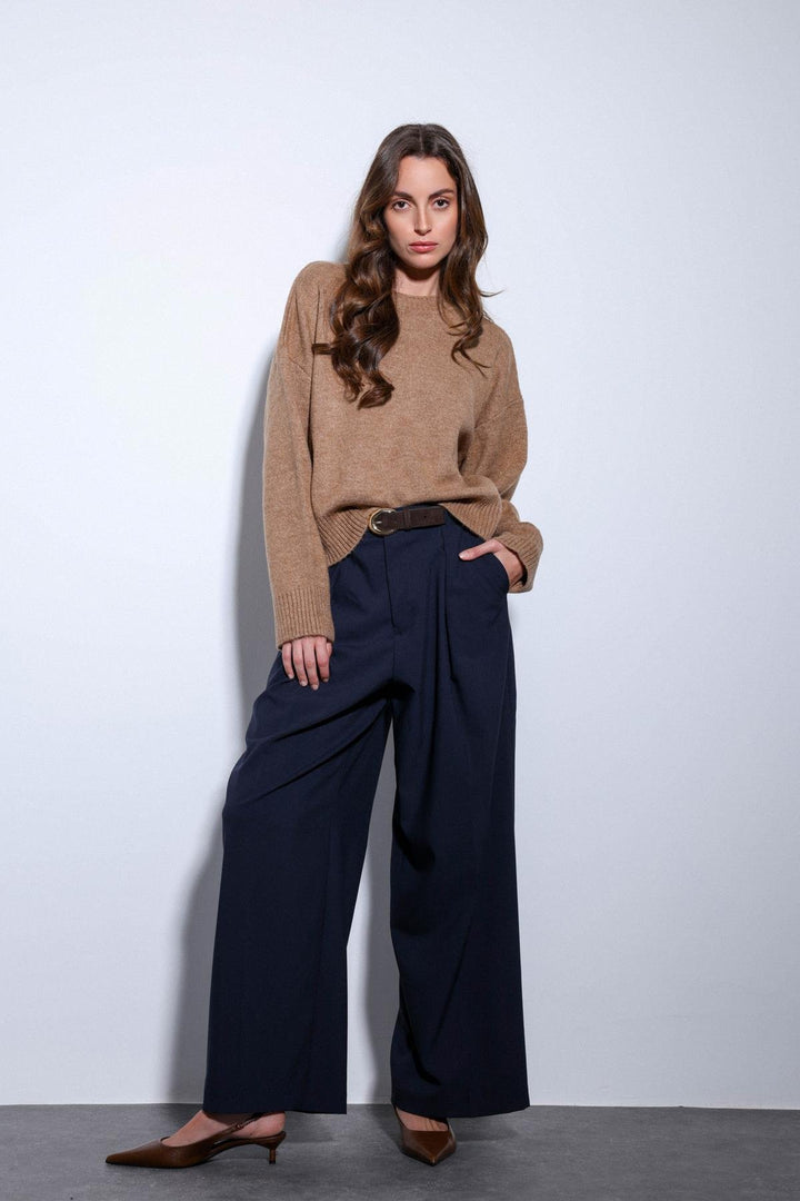 ANT Antioch Blue Pleated Wide Leg Women's Pants - Avellino