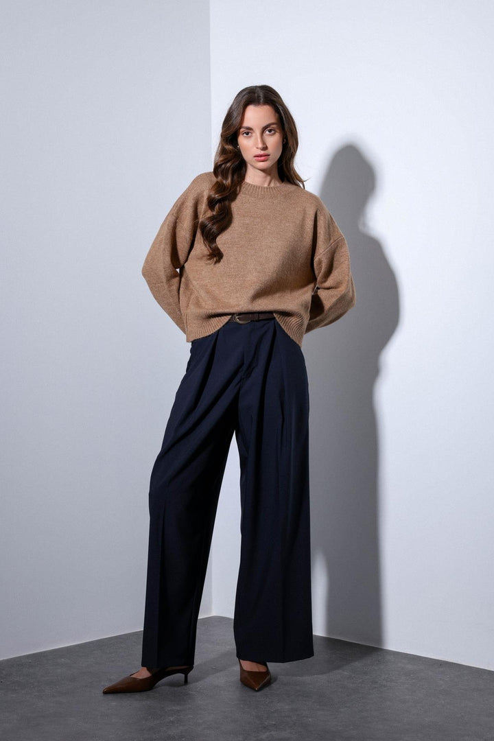 ANT Antioch Blue Pleated Wide Leg Women's Pants - Avellino