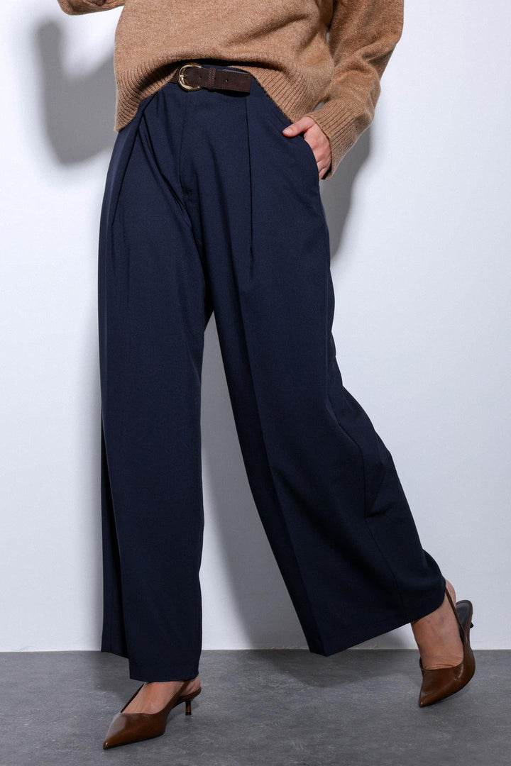 ANT Antioch Blue Pleated Wide Leg Women's Pants - Andria