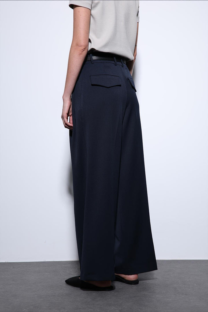 ANT Antioch Blue Pleated Palazzo Women's Pants - Hennef