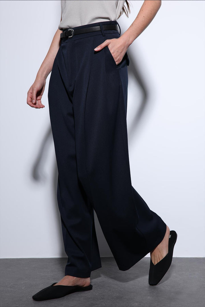 ANT Antioch Blue Pleated Palazzo Women's Pants - Emden