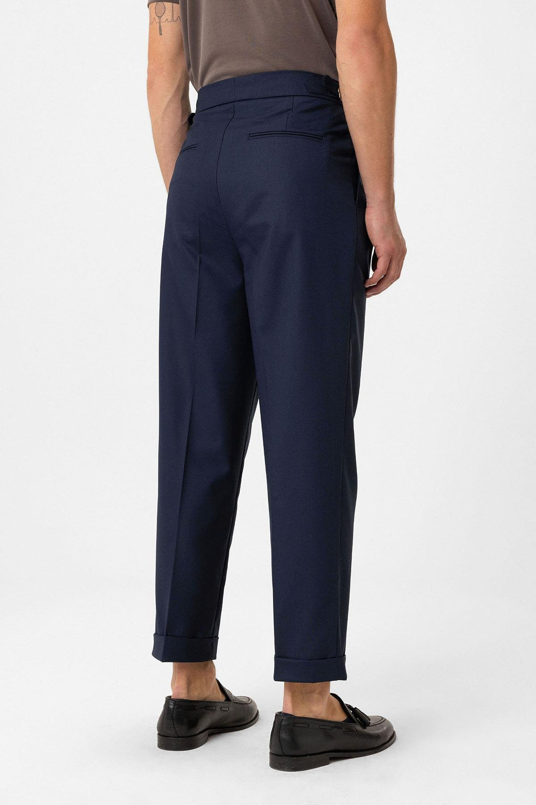 ANT Antioch Navy Pleated High Waist Men's Pants - Boynton Beach