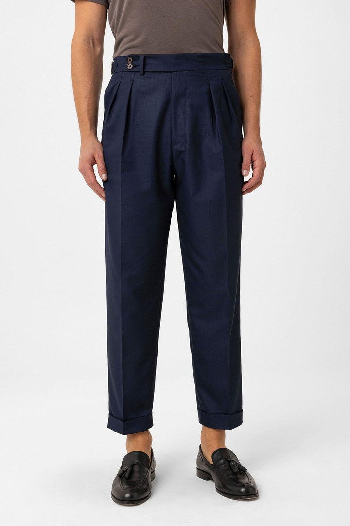 ANT Antioch Navy Pleated High Waist Men's Pants - Boynton Beach