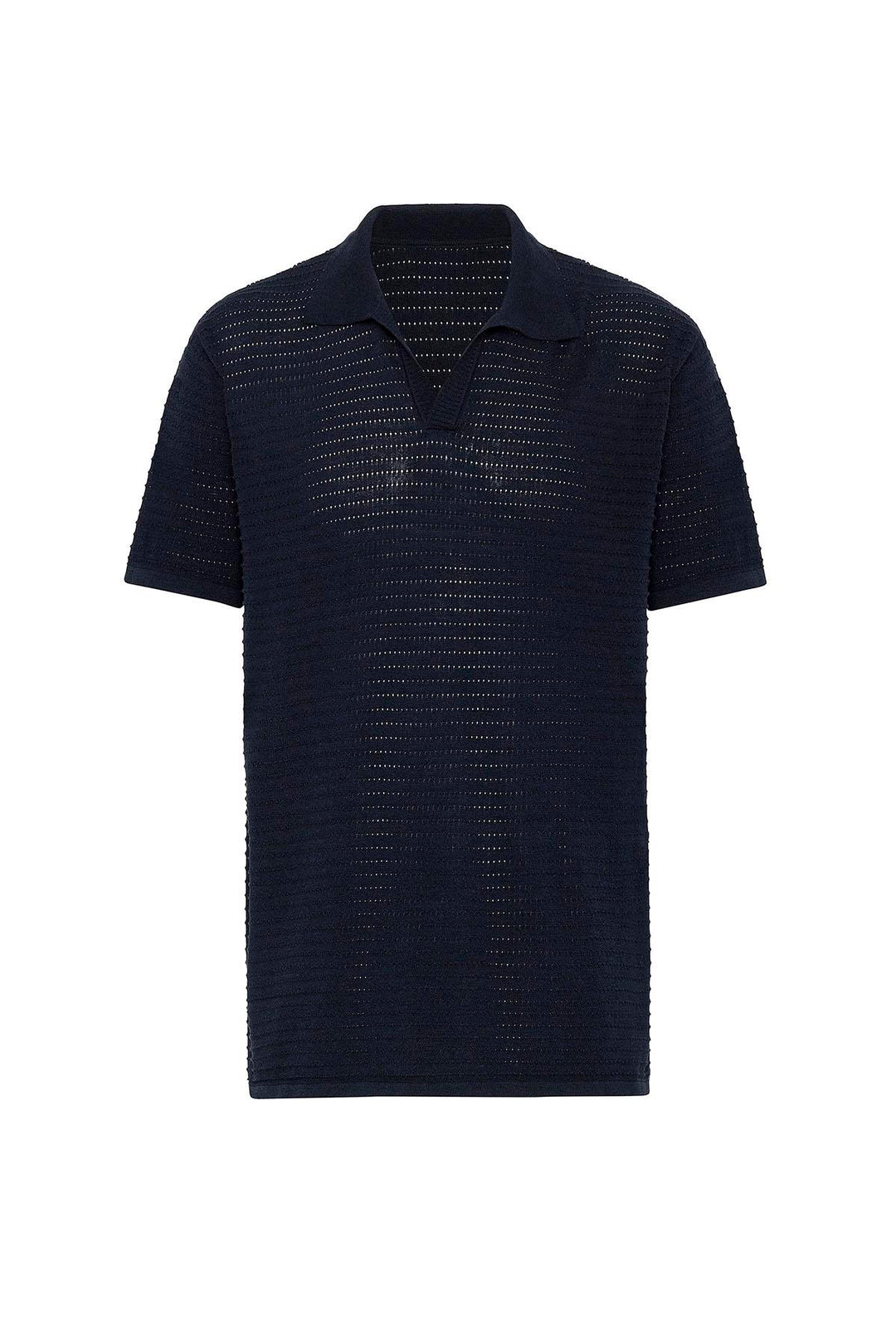 ANT Antioch Lacivert Polo Yaka Dokulu Erkek Triko T-Shirt - Troyes